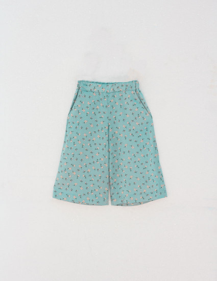 Брюки-кюлоти Ліма блакитні у білу квіточку