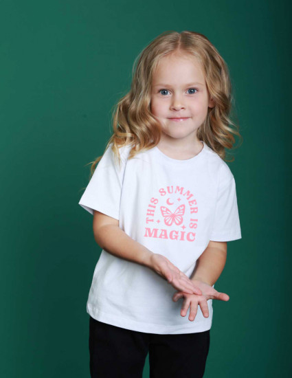 Футболка Овер біла This summer is magic Футболка Овер біла This summer is magic