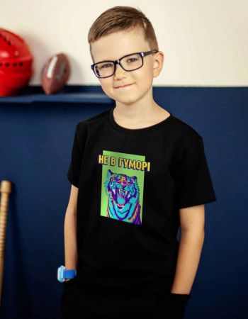 Футболка Овер чорна Не в гуморі