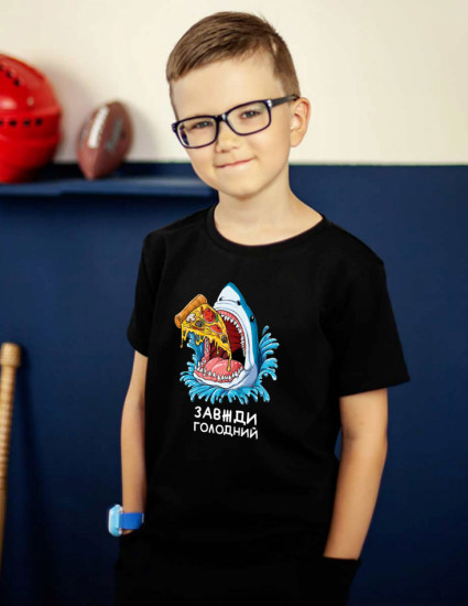 Футболка Овер чорна Завжди голодний Футболка Овер чорна Завжди голодний