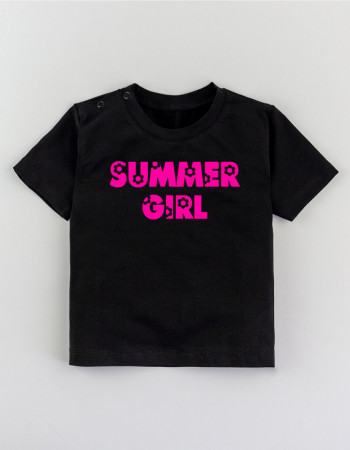 Футболка Овер чорна Summer girl