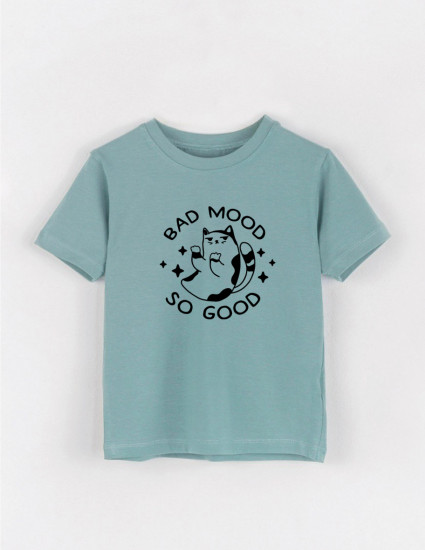 Футболка Овер сіро-зелена Bad mood so good  Футболка Овер сіро-зелена Bad mood so good