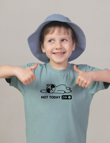 Футболка Овер сіро-зелена Not today  Футболка Овер сіро-зелена Not today