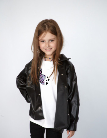 Футболка Овер біла Lovely cat