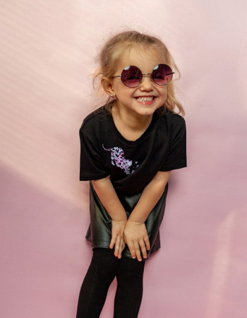 Футболка Овер чорна Lovely cat