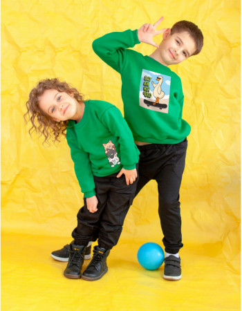 Світшот Джойс зелений з начосом Вітаннячко