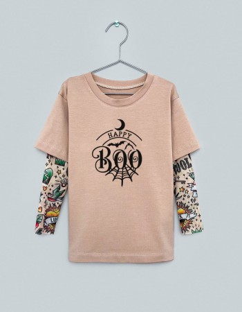 Футболка Дрейк з тату рукавами tattoo style Happy Boo
