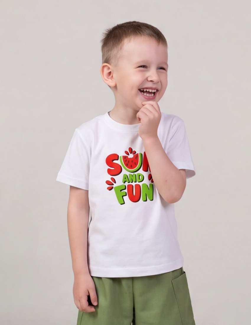 Футболка Овер біла Sun and Fun