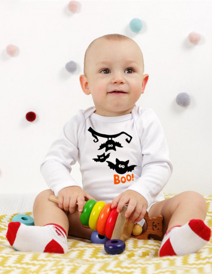Боді білий з довгим рукавом Bat boo Боді білий з довгим рукавом Bat boo