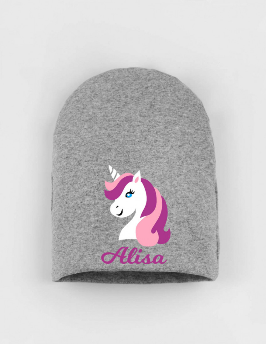 Шапка детская серая Alisa unicorn