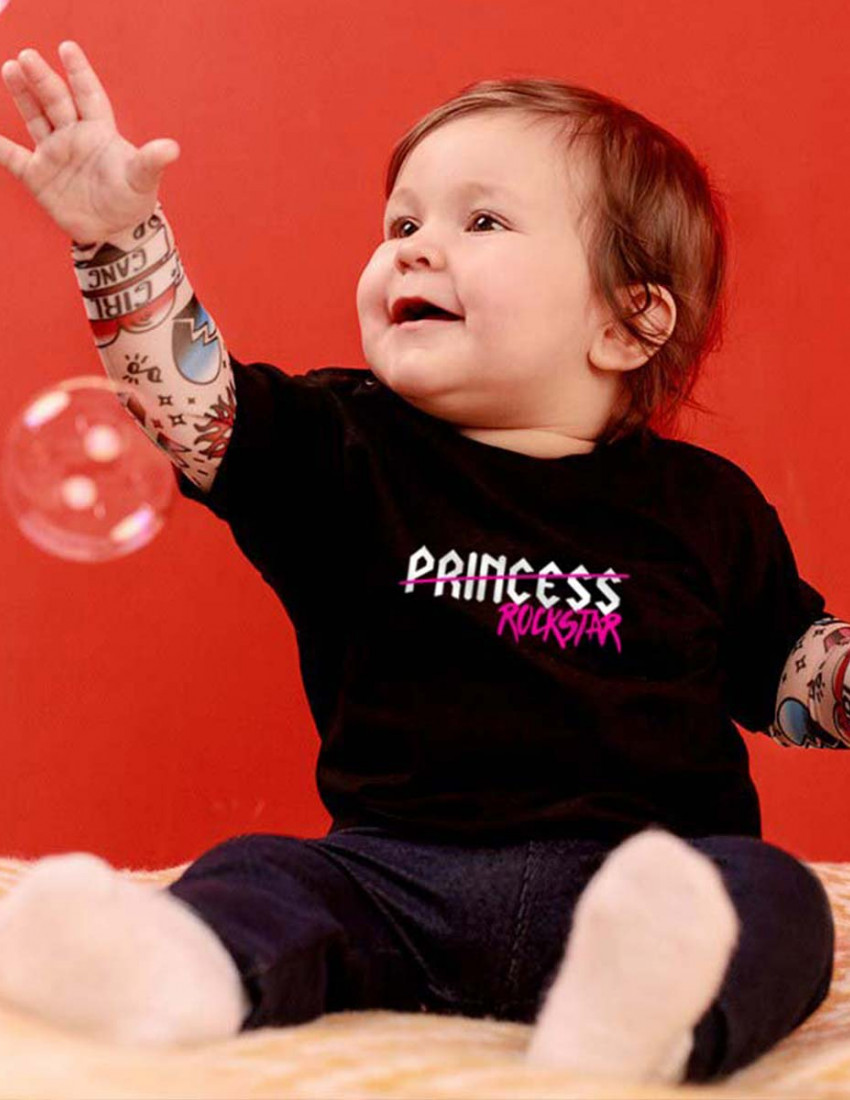 Футболка Дрейк с тату рукавами girl tattoo Princess rockstar