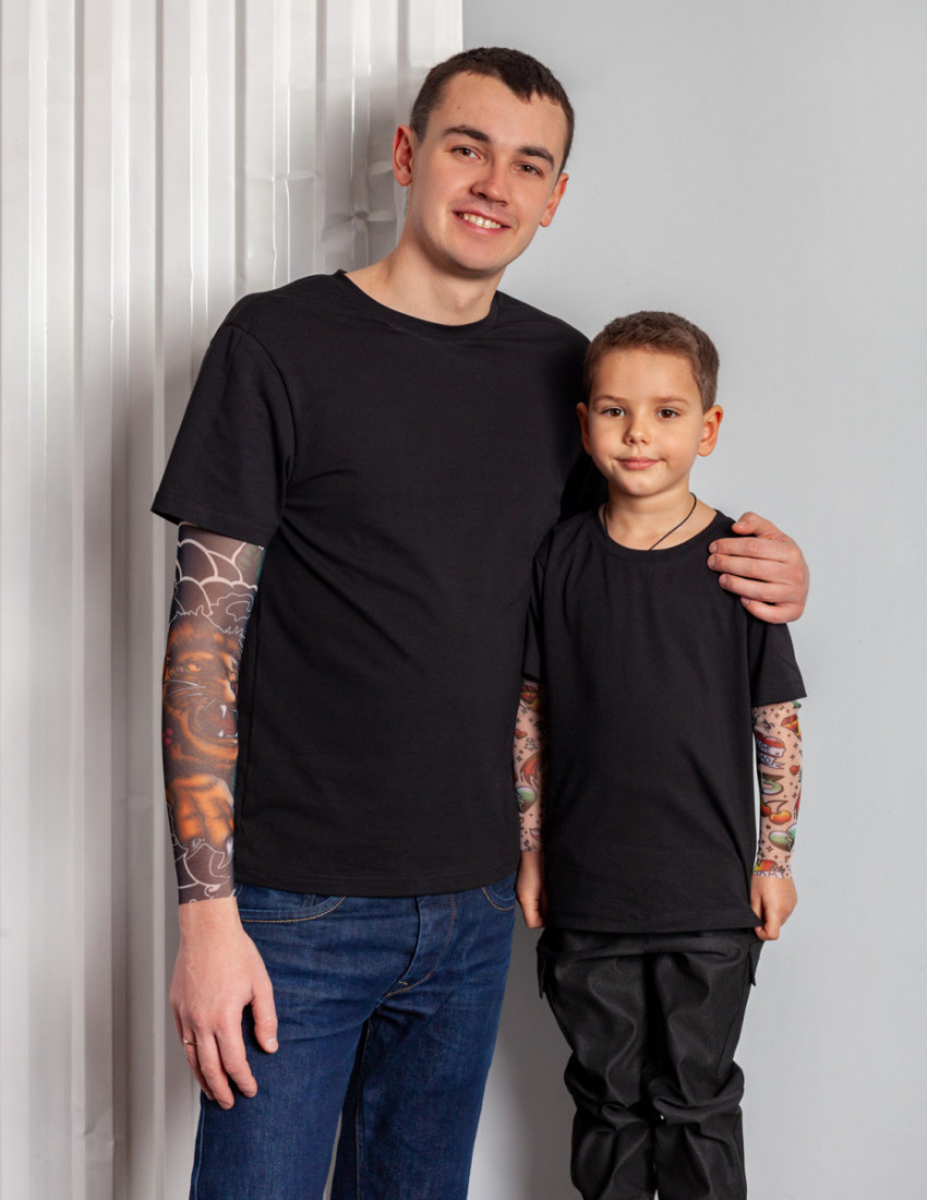 Футболка Дрейк с тату рукавами tattoo style