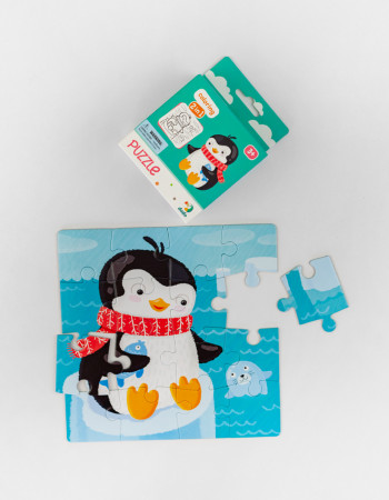 Пазл 2 в 1 з розфарбуванням Пінгвінчик