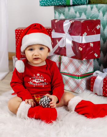 Боді червоний Чекаю на Миколая Боді червоний Чекаю на Миколая