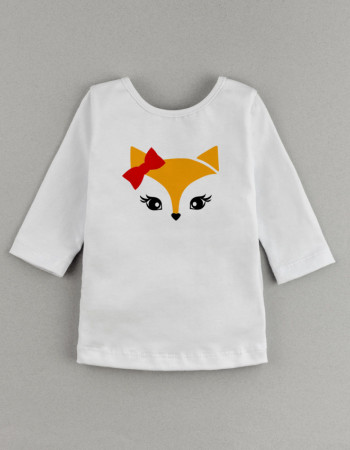 Лонгслив Герда белый Лисичка