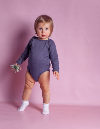 Боді з довгим рукавом фіолетовий Боді з довгим рукавом фіолетовий