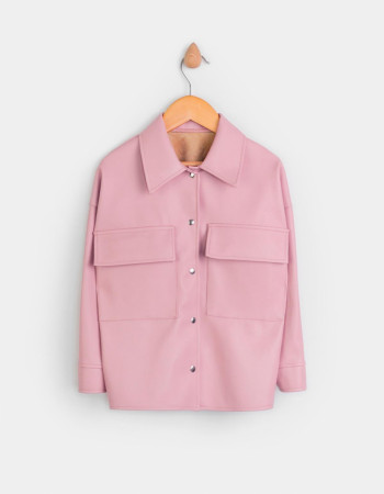 Сорочка шкіряна Монікс рожева