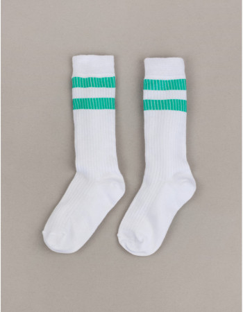 Гольфи дитячі білі з м'ятними смужками