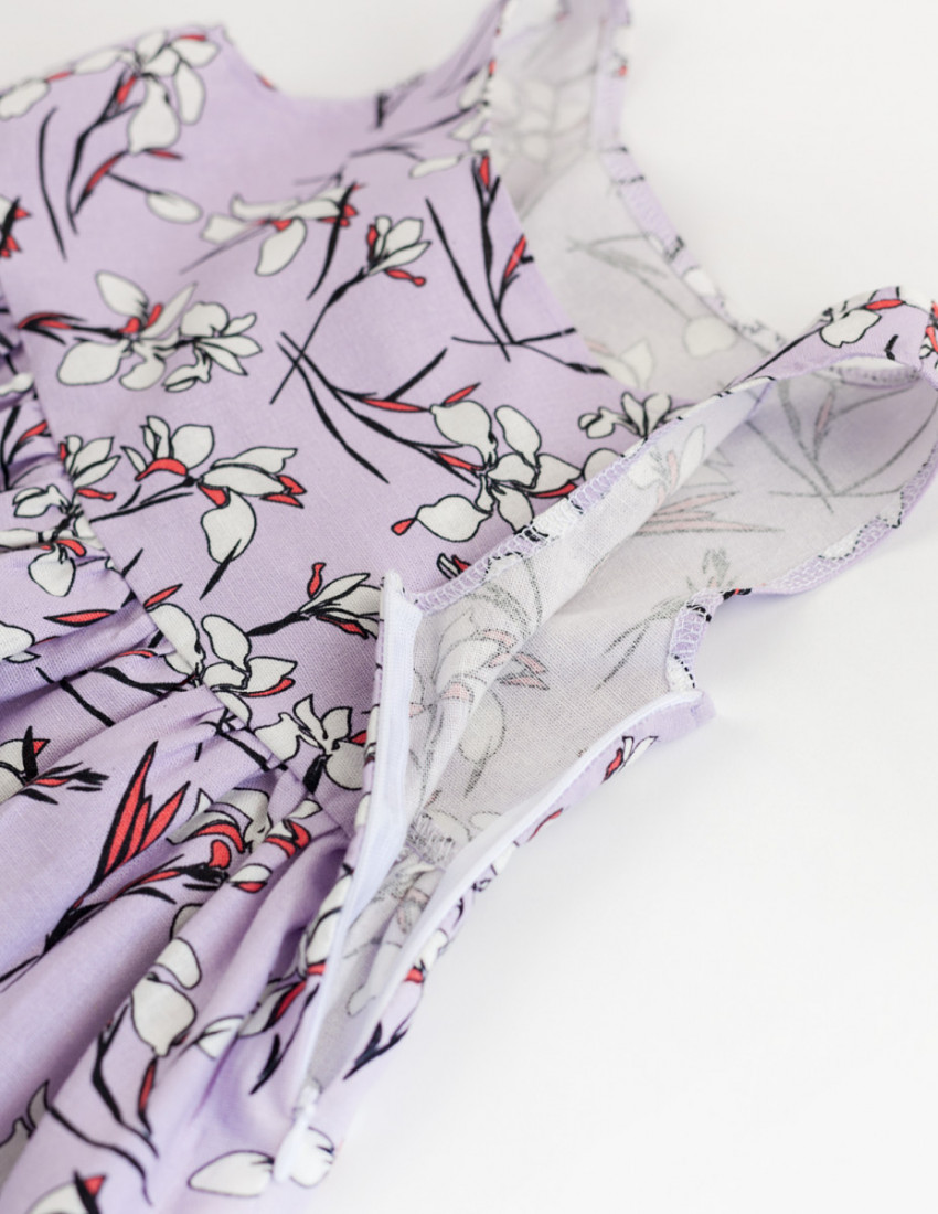 Сукня лляна Астріт лавандова в квіточку