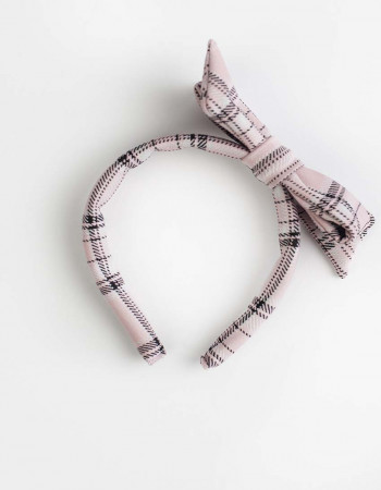 Аксесуар-обруч Ніколіна в рожеву клітинку