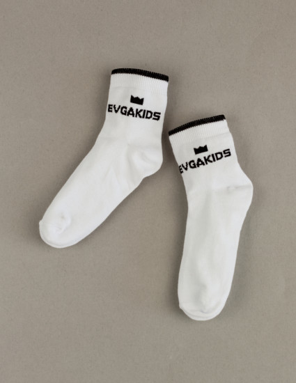Носки Evgakids белые с чёрным