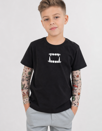 Футболка Дрейк з тату рукавами tattoo style FANGS 