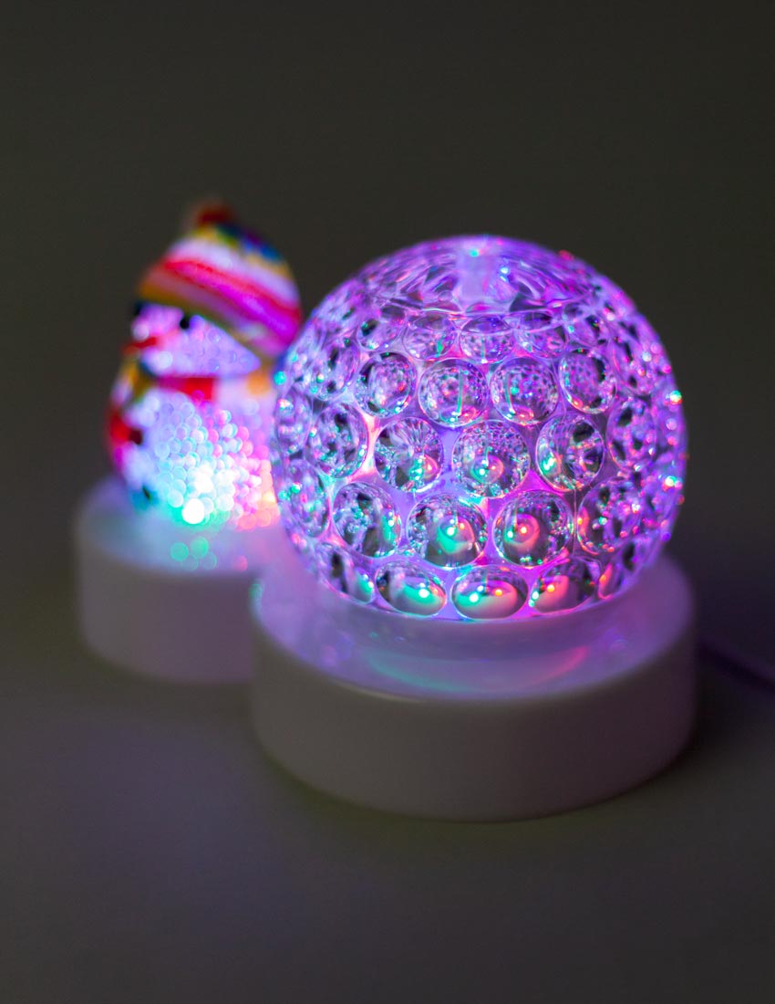 Новогодний светильник проектор диско шар Снеговик