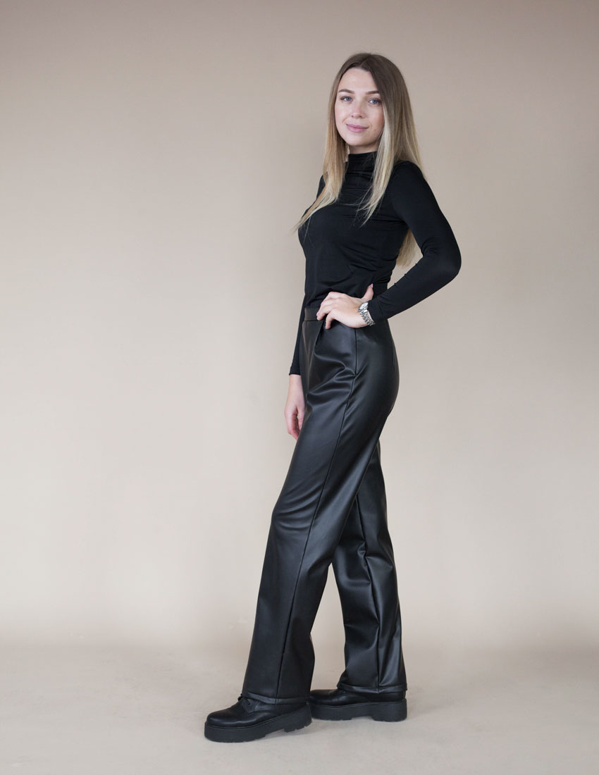 Кожаные брюки женские Хайди чёрные