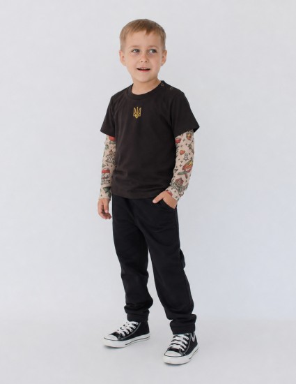 Футболка Дрейк з тату рукавами tattoo style Тризуб 