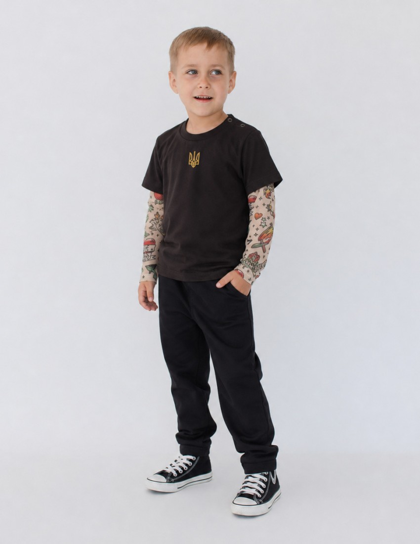 Футболка Дрейк з тату рукавами tattoo style Тризуб