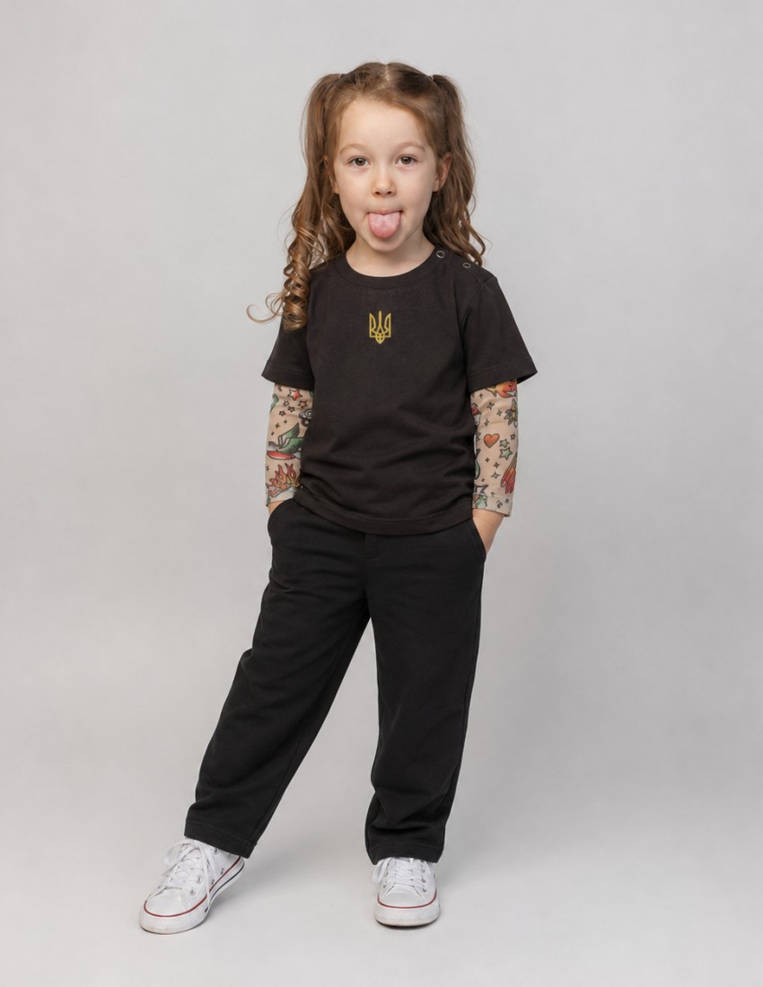 Футболка Дрейк з тату рукавами tattoo style Тризуб