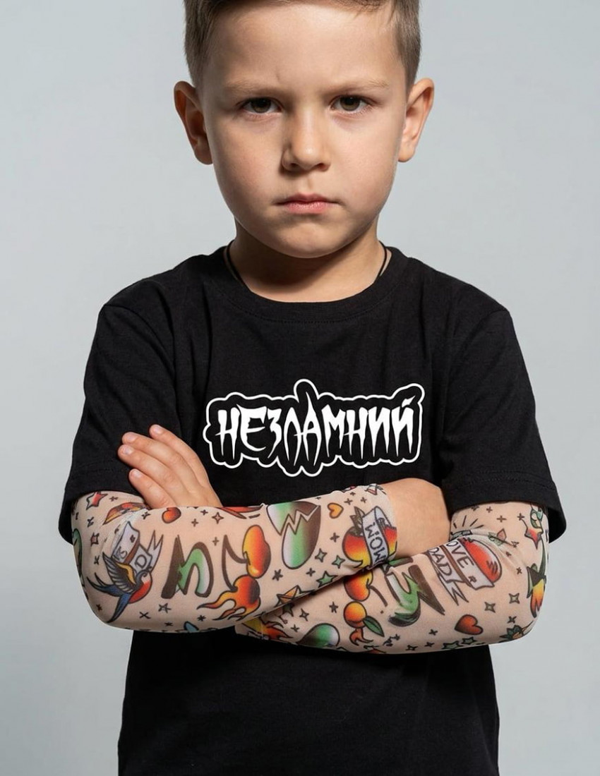 Футболка Дрейк з тату рукавами tattoo style Незламний