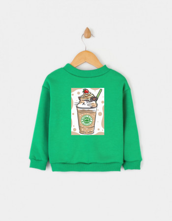 Світшот Джойс зелений з начосом Catppuccino