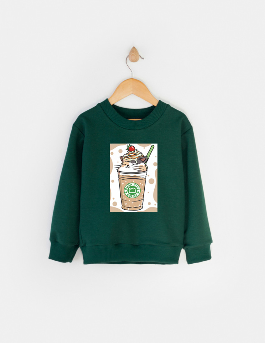 Світшот Джоуї темно-зелений Catppuccino