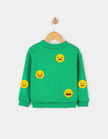 Світшот Джойс зелений з начосом Emoji