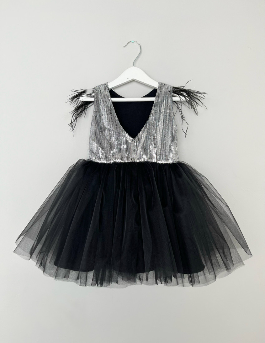 Сукня Мілава чорна зі сріблом
