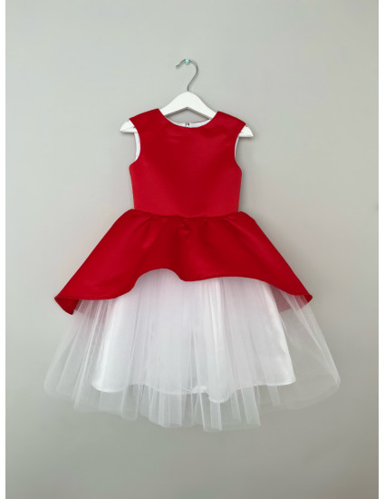 Сукня Белла червона з білим