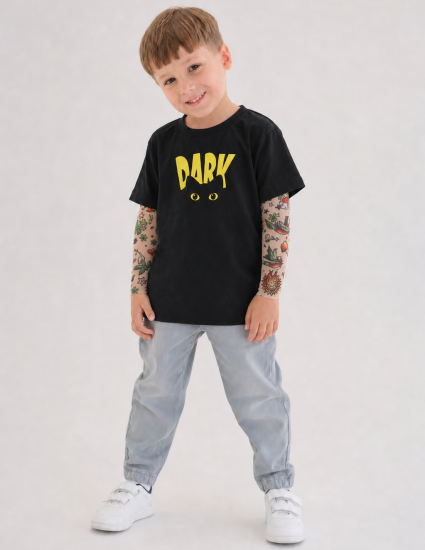 Футболка Дрейк з тату рукавами tattoo style Dark 