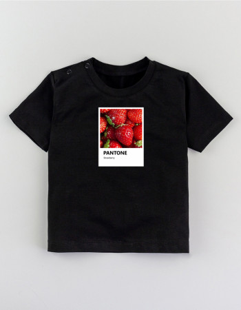 Футболка Овер чорна Pantone Strawberry