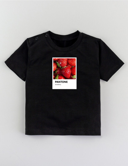 Футболка Овер чорна Pantone Strawberry