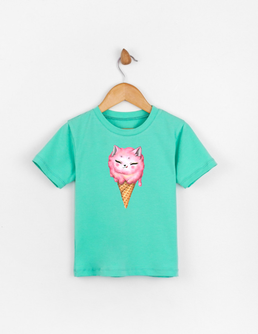 Футболка Овер м'ятна Ice cream cat