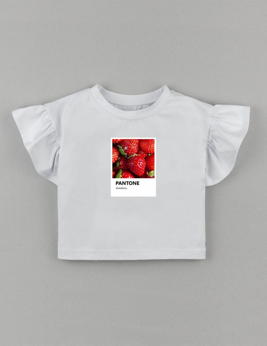 Футболка Фоксі біла Pantone Strawberry