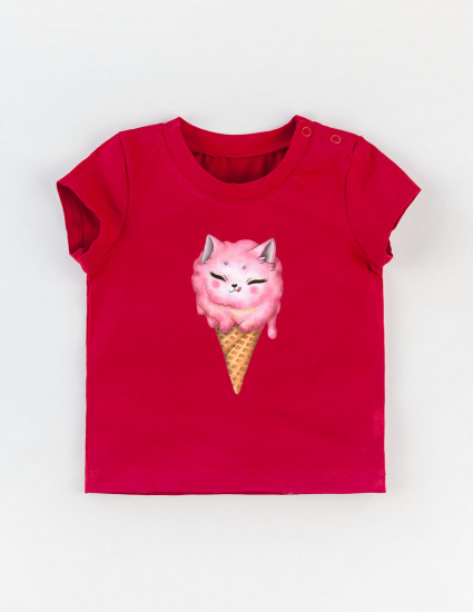 Футболка Classic червона Ice cream cat