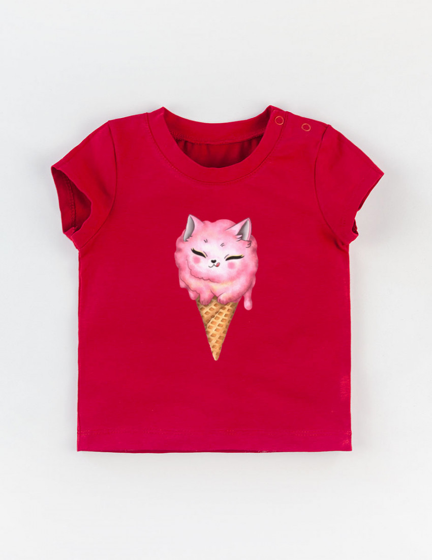 Футболка Classic червона Ice cream cat