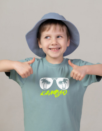 Футболка Овер сіро-зелена Кайфую