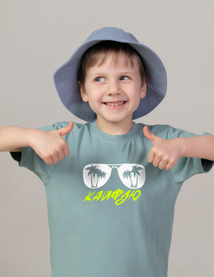 Футболка Овер сіро-зелена Кайфую Футболка Овер сіро-зелена Кайфую