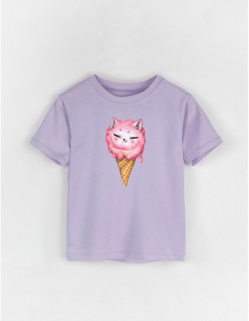 Футболка Овер лавандова Ice cream cat