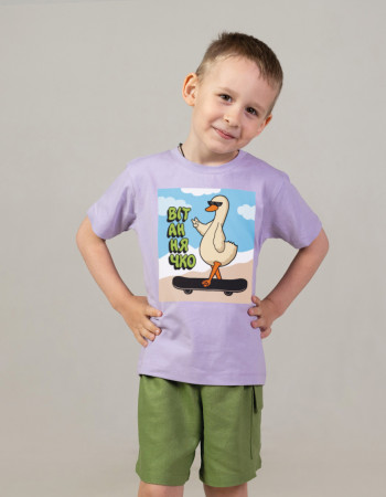 Футболка Овер лавандова Вітаннячко