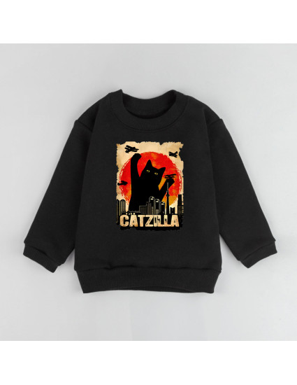 Джемпер Шелдон чорний з начосом Catzilla