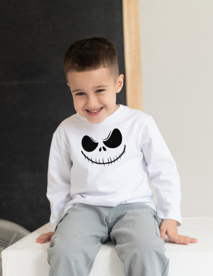 Лонгслив Лінк білий HALLOWEEN SMILE Лонгслив Лінк білий HALLOWEEN SMILE